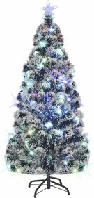 vidaXL száloptikás megvilágított karácsonyfa állvánnyal és LED-es 150 cm