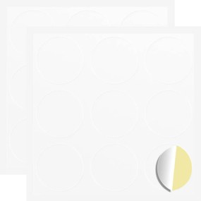 vidaXL Matrica 2 pcs Fehér Ø 20 x 0,5 mm Papír