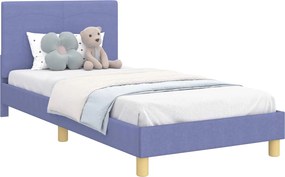 vidaXL Gyerekágy kerettel fejtámlával Farmerkék 90 x 190 cm szövet