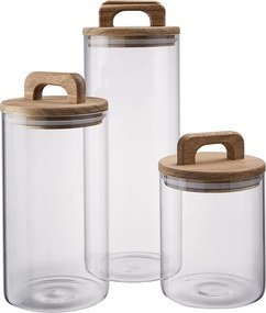 STORAGE üveg tároló akácfa fedéllel 1800ml