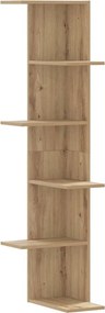 vidaXL kézműves tölgy szerelt fa fali sarokpolc 36,5 x 36,5 x 140 cm