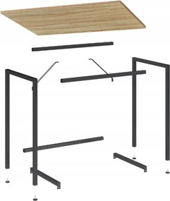 Dolgozószobai szett íróasztal TAYLOR 80x50 cm sonoma tölgy + irodai szék AVOLA VELVET királykék