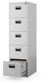 Fém irattartó szekrény, 5 fiókos SARA V5, 460 x 1630 x 620 mm, szürke