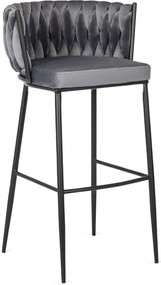 Elegáns Bárszék Szürke Bársony Kárpittal. FLORES