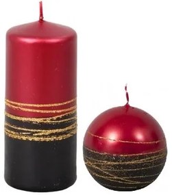 Lumina Gold karácsonyi gyertya henger, piros