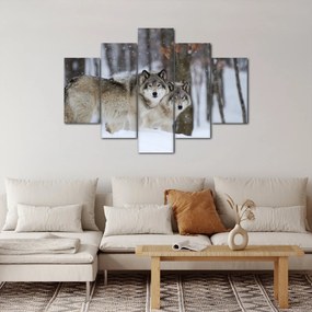 Kép - Farkasok télen (150x105 cm)