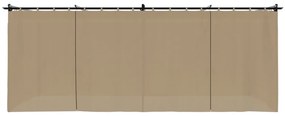 tópszínű acél pavilon függönyökkel 6 x 3 m