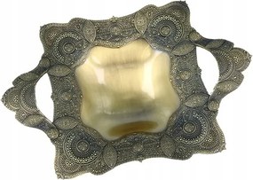 Patera Tálca Arany fém tálca retro lábakkal