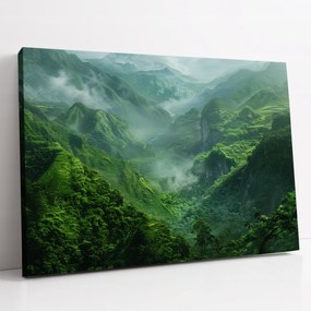 Vászonkép Zöld völgy a hegyek között tájkép a nappali szobába 100x70