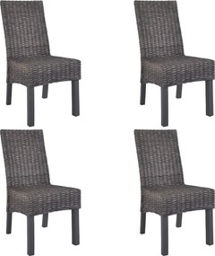 vidaXL 4 db barna Kubu rattan és mangófa étkezőszék