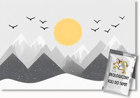 Fotótapéta Flizelina Gyerekek Tájkép Hegyek Hó Tél Madarak 300x210 ragasztó