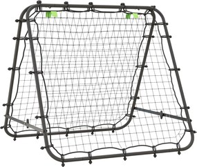 HOMCOM Focirebounceer, Állítható Visszarúgó Fal 5 Szögbeállítással és Visszarúgó Háló, 100 x 95 cm Focikapu Tini számára, Visszarúgó Fal Kézilabda Edz