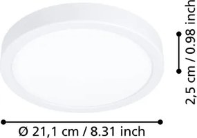 Eglo 901307-LED Mennyezeti lámpa FUEVA LED/11,5W/230V 2700/4000/6500K átm.21,1cm fehér