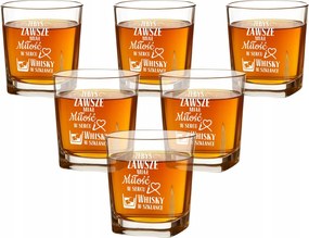 6 db Whisky pohár gravírozással 250ml Születésnapi ajándék