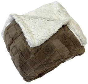 Luxus báránytakaró sötétbarna mikroplüssből 200x230cm TiaHome