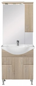 VERTEX Bianca Plus 75 komplett fürdőszobabútor, sonoma tölgy színben, jobbos nyitási irány (Komplett fürdőszoba bútor)