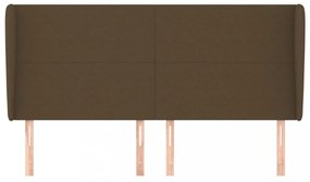 sötétbarna szövet fejtámla szárnyakkal 203x23x118/128 cm