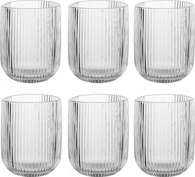 Hagyományos Bordázott Pohár Italokhoz 270 ML Magas 6 Db-os Szett