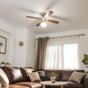 ZEVENTI - Mennyezeti ventilátor NAVAGIO 1xE27/60W/230V barna