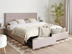 Franciaágy 180 cm ROLLA (ágyráccsal és tárolóhellyel) (világosszürke). 1007489