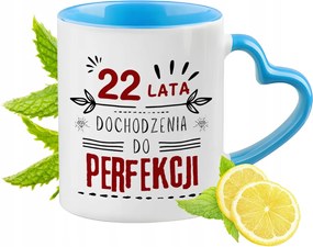 Születésnap 22 22. 22. Kék Bögre Szív Alakú Füllel Ajándék