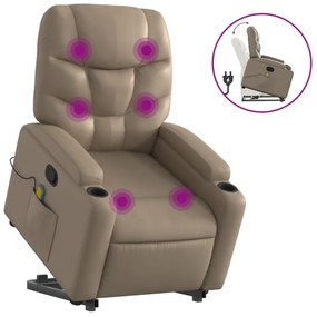 vidaXL cappuccino műbőr dönthető masszázs- és állófotel