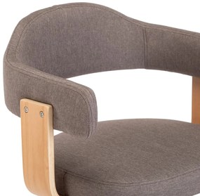 6 db tópszínű hajlított fa és szövet forgó étkezőszék