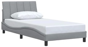 világosszürke szövet ágykeret matrac nélkül Hanko 100x200 cm