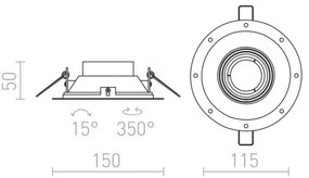 RED - Design Rendl - R12046 - Beépíthető lámpa IPSO 1xGU10/50W/230V