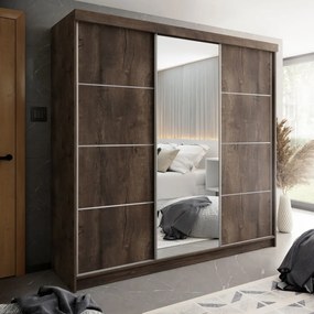 TOP B-23 Tolóajtós Szekrény 250cm, Szürke Hamu