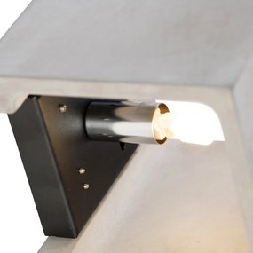 Rusztikus négyzet alakú fali lámpa betonból - Alban