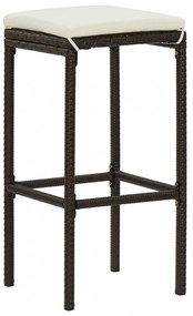 8 részes barna polyrattan kerti bárszett párnával
