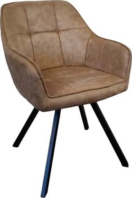 Forgó étkezőszék, szürkésbarna szövet csiszolt bőr hatással, SAMANTA