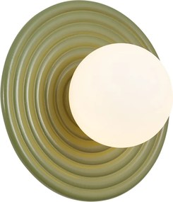 Retro fali lámpa zöld opálgömbbel 20 cm IP44 - Lila