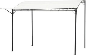 Outsunny Kerti Pavilon Napernyő Hajtható Oldalsó Tetővel UV Védelemmel Acél + Poliészter Krémfehér + Fekete 3 x 2,5 m | Aosom