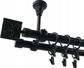 Mennyezeti Függönykarnis Fekete Matt 19+19mm Prima 300cm