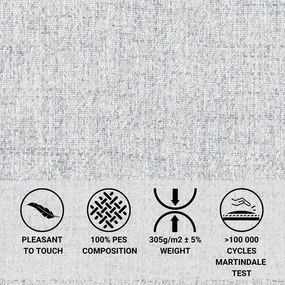 Világosszürke kárpitozott ágyneműtartós franciaágy ágyráccsal 180x200 cm Baleine – Maison de Rêve