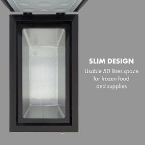 Klarstein Iceblokk 51, fagyasztódoboz, szabadon álló, 51 l, zárható, E energiahatékonysági osztály, fekete