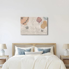 Kép - léggömbök a város felett , meleg tónusok (90x60 cm)