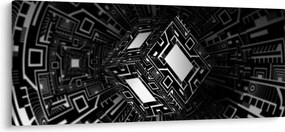 Absztrakt kockák képe (120x50 cm)