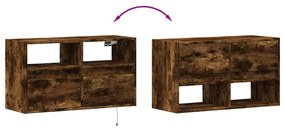 füstös tölgy színű fali TV-szekrény LED-ekkel 80x31x45 cm