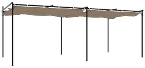 tópszínű pergola behúzható tetővel 589 x 292 x 230 cm