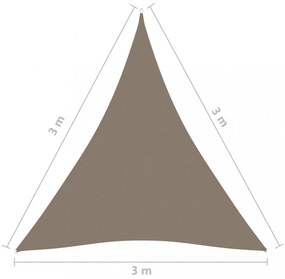 tópszínű háromszögű oxford-szövet napvitorla 3 x 3 x 3 m