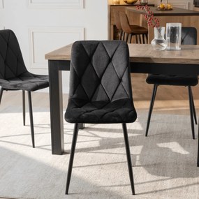 Krzesło ROBIN Czarne Welurowe
