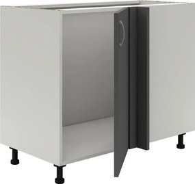 Benita 1 ajtós Alsó konyhaszekrény Antracit-Fehér 98x50x80 cm N