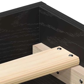 fekete tölgy színű szerelt fa ágykeret matrac nélkül 150x200 cm