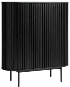 Fekete szekrény tölgyfa dekorral 125x110 cm Siena – Unique Furniture