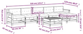 vidaXL 7 részes tömör duglászfenyő kerti társalgószett párnákkal