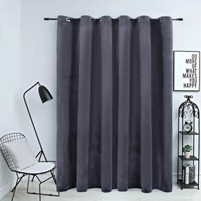vidaXL antracitszürke bársony sötétítőfüggöny fémkarikákkal 290x245 cm