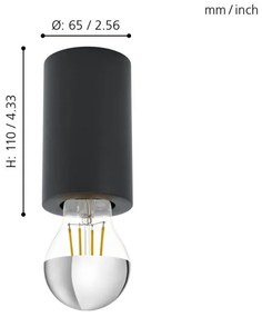 Eglo 99065 - Mennyezeti lámpatest SALUZZO 1xE27/40W/230V